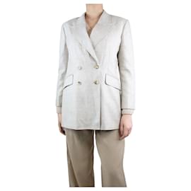 Gabriela Hearst-Beige double-breasted wool-blend blazer - size UK 12-Beige