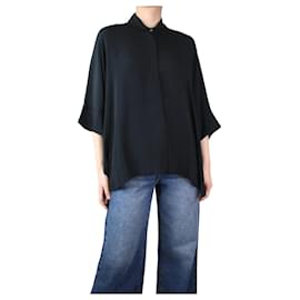 Autre Marque-Camisa preta com mistura de seda - tamanho Reino Unido 6-Preto