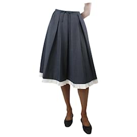 Autre Marque-Grey pleated midi skirt - size UK 6-Grey