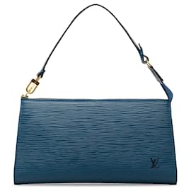Louis Vuitton-Acessórios Louis Vuitton Blue Epi Pochette-Azul,Azul escuro