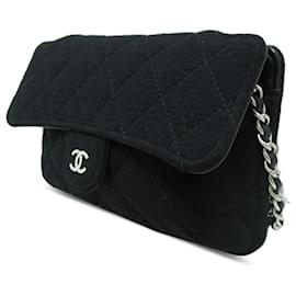 Chanel-Faltbare Einkaufstasche aus schwarzem Canvas mit Graffiti-Print von Chanel mit Jersey-Klappe-Schwarz
