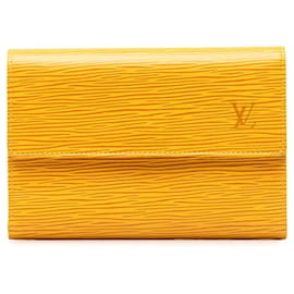 Louis Vuitton-Cartera Louis Vuitton Epi Porte Tresor Etui Papiers amarilla-Amarillo
