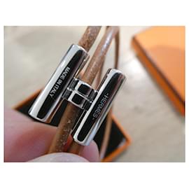 Hermès-pulseira hermès tournis nova unissex caixa ajustável-Camelo