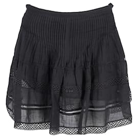 Isabel Marant-Isabel Marant Pleated Mini Skirt in Black Cotton-Black