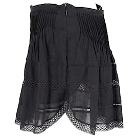 Isabel Marant-Isabel Marant Mini-jupe plissée en coton noir-Noir