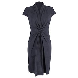 Hugo Boss Boss - Robe drapée longueur genou en coton bleu marine Bleu Bleu Marine