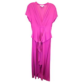 Michael Kors-Michael Kors High-Low Hem Maxi Dress in Purple Polyester-Purple
