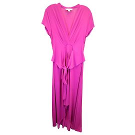 Michael Kors Maxikleid mit High-Low-Saum aus lila Polyester Lila