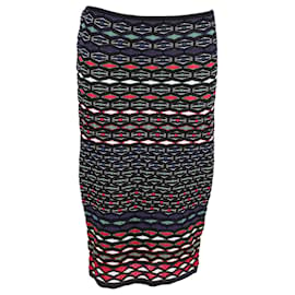 Missoni-Missoni Knitted Bodycon Midi Skirt in Multicolor Viscose-Multiple colors