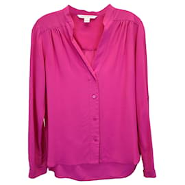 Diane Von Furstenberg-Camisa de botões Diane Von Furstenberg em seda rosa-Rosa