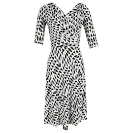 Diane Von Furstenberg-Diane Von Furstenberg Penna Geometric Print Wrap Dress in Multicolor Silk-Other,Python print