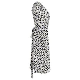 Diane Von Furstenberg-Diane Von Furstenberg Penna Geometric Print Wrap Dress in Multicolor Silk-Other,Python print