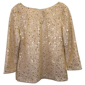Langärmliges Paillettentop von Moschino aus goldenem Polyamid Golden