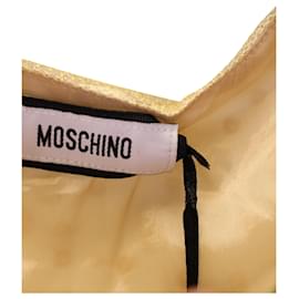 Moschino-Top Moschino a maniche lunghe con paillettes in poliammide color oro-D'oro