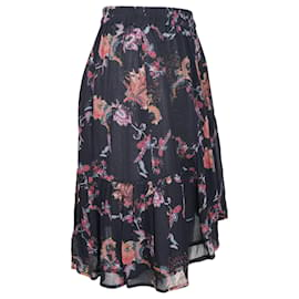 Iro-Iro Asymmetric Mini Skirt in Floral Printed Viscose-Other,Python print
