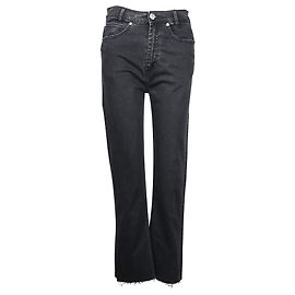 Vaqueros Sandro de corte regular con dobladillo sin rematar en denim de algodón negro Negro