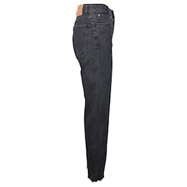 Sandro-Jeans Sandro Raw Hem Regular Fit em jeans de algodão preto-Preto