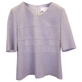 Hugo Boss Top à col en V en viscose de polyester gris Gris
