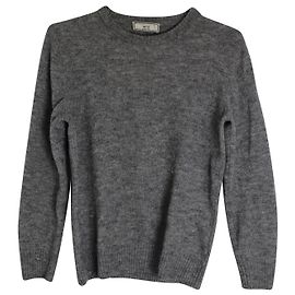 Ami Paris Long Sleeve Sweater in Grey Wool Grey
