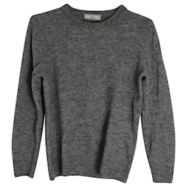 Ami-Ami Paris Long Sleeve Sweater in Grey Wool-Grey