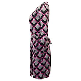 Diane Von Furstenberg-Diane Von Furstenberg Printed Wrap Dress in Multicolor Silk-Other,Python print