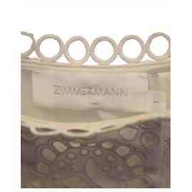 Zimmermann-Zimmermann Lumino Daisy Broderie Anglaise Robe en Coton Blanc-Blanc,Écru