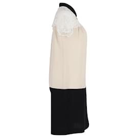 Max Mara-Max Mara Lace Panel Dress in Cream Silk-White,Cream