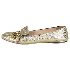 Gucci Ballerines à franges dorées GG Marmont - taille EU 37 Doré