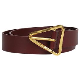 Bottega Veneta Burgundy leather triangle belt Dark red