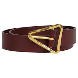 Bottega Veneta-Burgundy leather triangle belt-Dark red