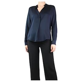 Vince-Navy blue silk blouse - size UK 8-Blue