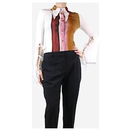 Ellery-Multicoloured striped sleeve-tie shirt - size UK 8-Multiple colors