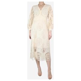 Maje-Neutral lace midi dress - size UK 12-Other