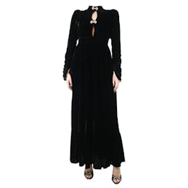 Manoush-Vestido preto de veludo com joias - tamanho UK 8-Preto