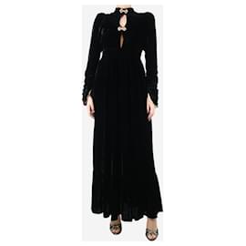 Manoush-Black bejewelled velvet dress - size UK 8-Black