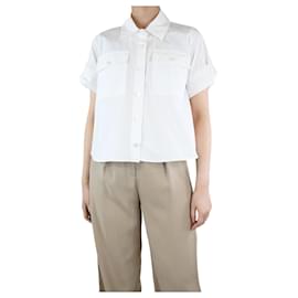 Max & Moi-Camisa cropped branca com bolsos - tamanho UK 10-Branco