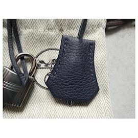 Hermès-campanilla, cremallera y candado Hermès nuevos para bolso Hermès con funda protectora-Azul