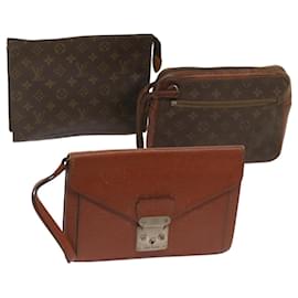 Louis Vuitton-LOUIS VUITTON Monogram Epi Clutch Bag 3Set Brown LV Auth bs12279-Brown,Monogram