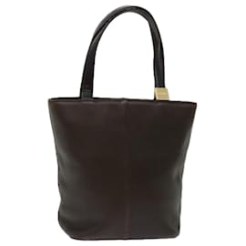 Burberry-BURBERRY Hand Bag Leather Brown Auth bs12489-Brown