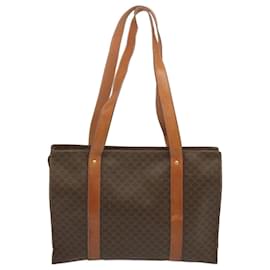 Céline-CELINE Macadam Canvas Tote Bag PVC Brown Auth hk1145-Brown