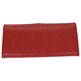 Céline-CELINE Wallet Leather Red Auth 68033-Red