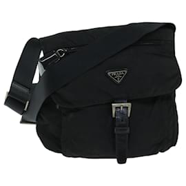 Prada-PRADA Shoulder Bag Nylon Black Auth ac2806-Black