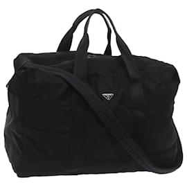 Prada-PRADA Boston Bag Nylon 2way Black Auth ar11435-Black