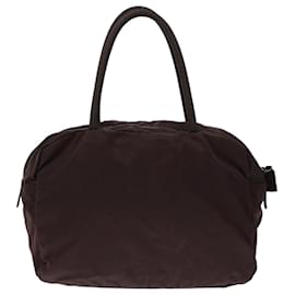 Prada-PRADA Hand Bag Nylon Brown Auth ac2805-Brown