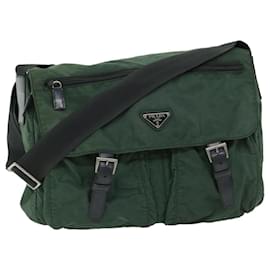 Prada-PRADA Shoulder Bag Nylon Green Auth ac2813-Green