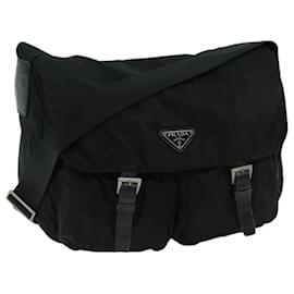 Prada-PRADA Shoulder Bag Nylon Black Auth fm3211-Black