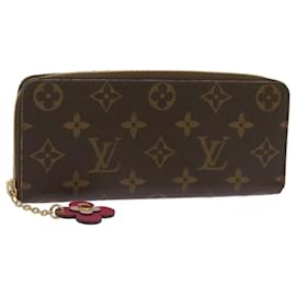 Louis Vuitton-LOUIS VUITTON Monogram Portefeuille Clemence Cartera larga M60742 LV Auth 67605-Monograma