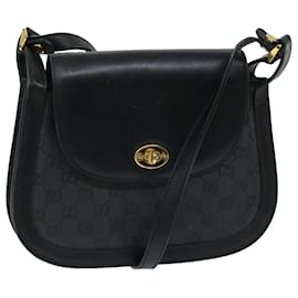 Gucci-GUCCI GG Crystal Shoulder Bag Black 001 084 0905 Auth yk11088-Black