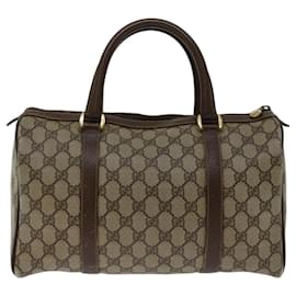 Gucci-GUCCI GG Supreme Web Sherry Line Hand Bag PVC Beige Red 40 02 007 auth 67806-Red,Beige