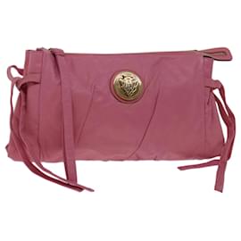 Gucci-GUCCI Clutch Bag Leather Pink 197016 Auth hk1167-Pink